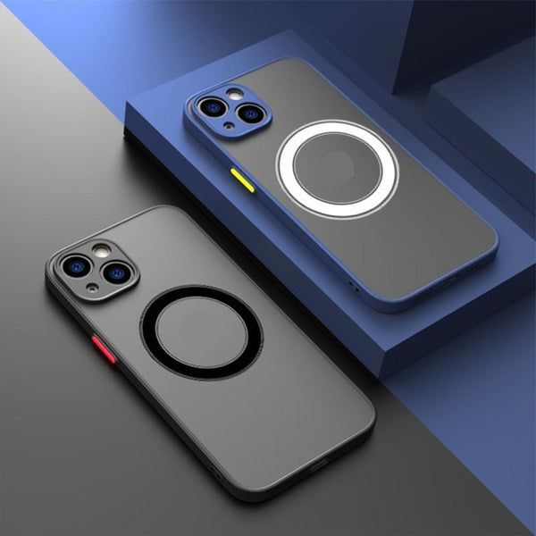 Matte magnetische iPhone Schutzhülle für MagSafe induktives Ladegerät