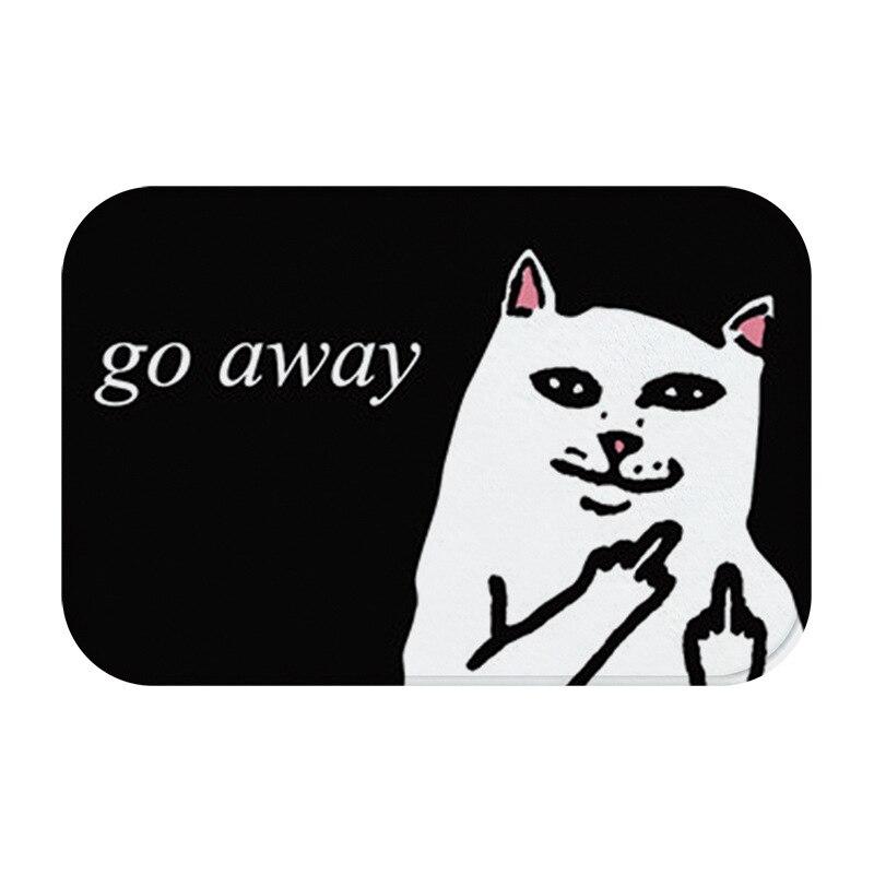 Cartoon cats doormat "Go Away"