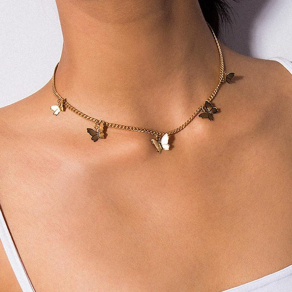 Minimalist butterfly necklace