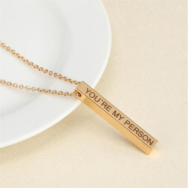 Personalized bar chain with engraving