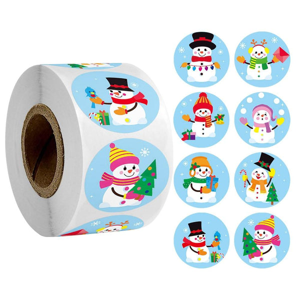 Round self-adhesive Christmas stickers (500 pieces)