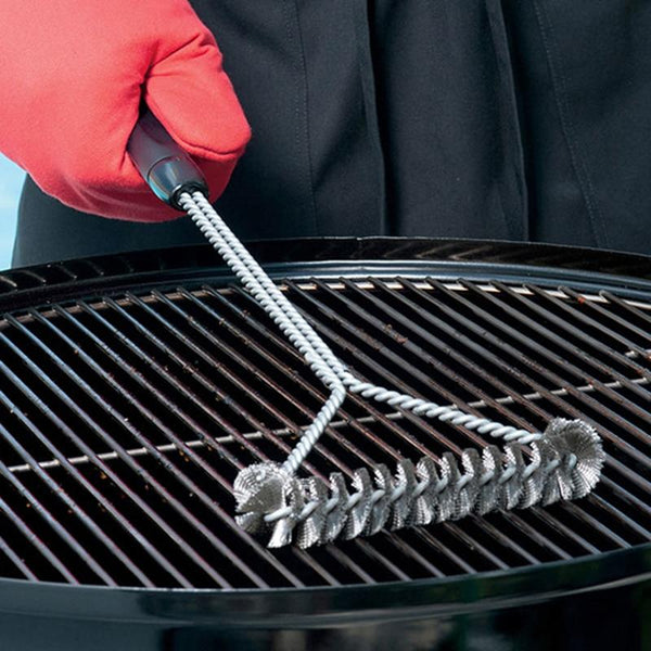 Stainless steel cleaning grill brush for grill grate