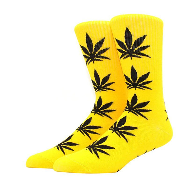 Weed socks with marijuana leaf