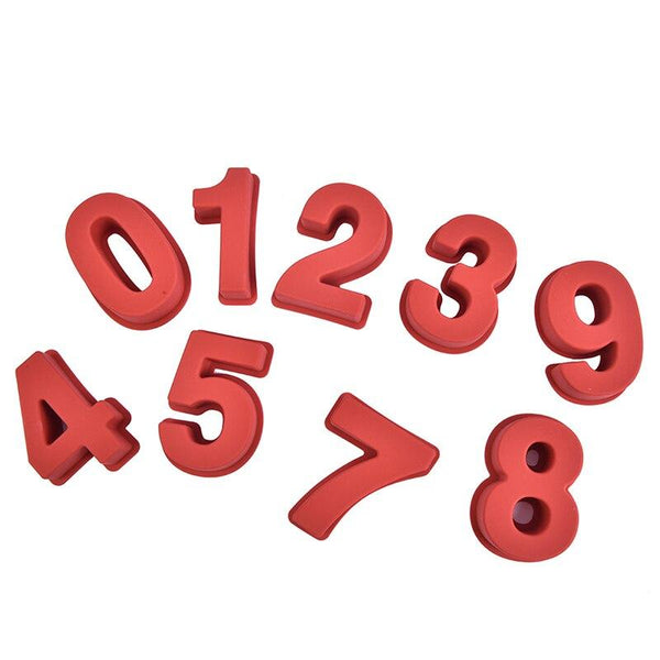 Silicone number cake mold for numbers 0-9