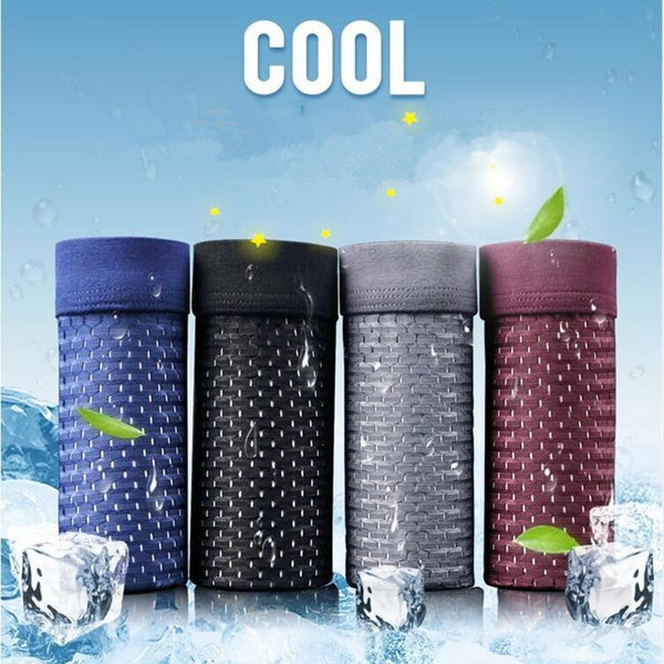 Breathable self-cooling ice silk boxer shorts underwear for men