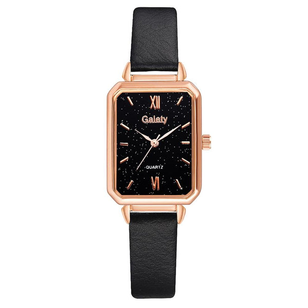 Rectangular women's quartz wristwatch