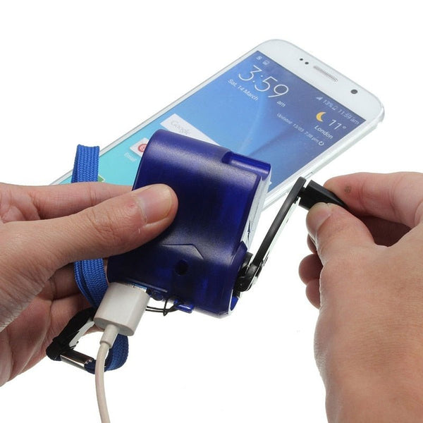 USB Kurbelgenerator Dynamo zum Aufladen von Handy Handkurbel Notladegerät