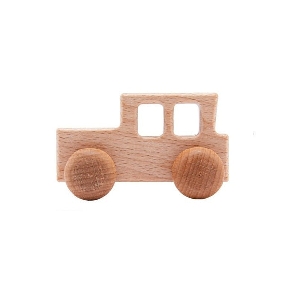 Montessori wooden vehicle animal with wheels