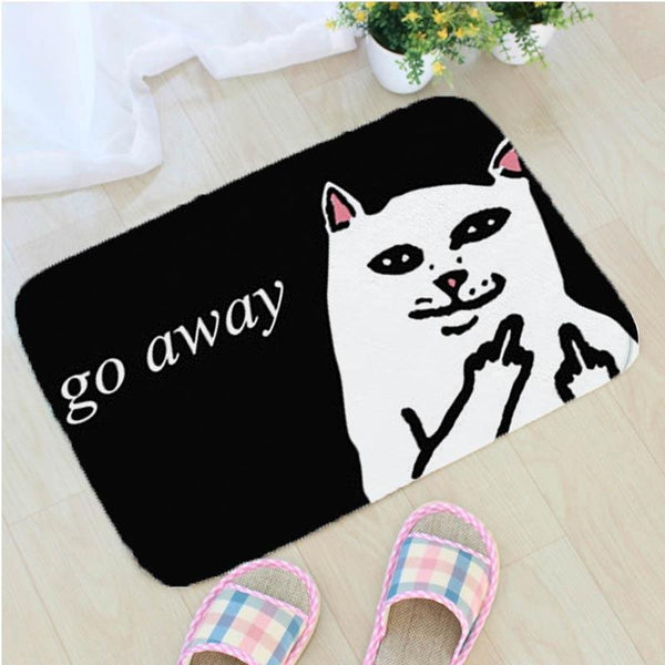 Cartoon cats doormat "Go Away"