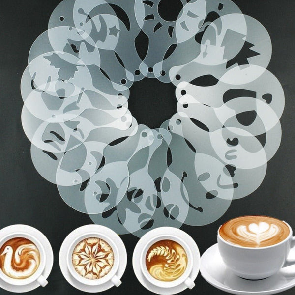 Barista Cappuccino Kaffee Dekorationsschablone (16 Stück)