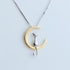 Luna necklace with cat in the moon