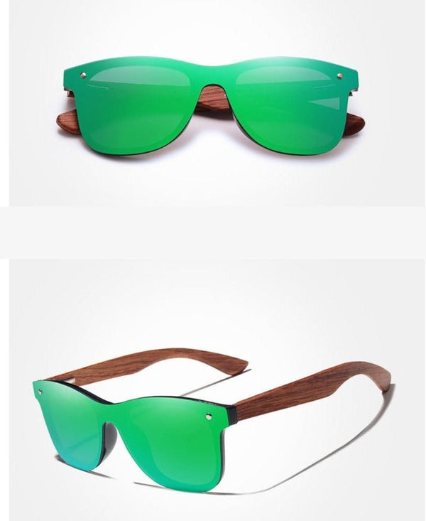 Sunglasses without frames with wooden temples