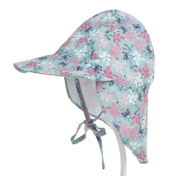 Baby UV sun hat with peak and neck protection