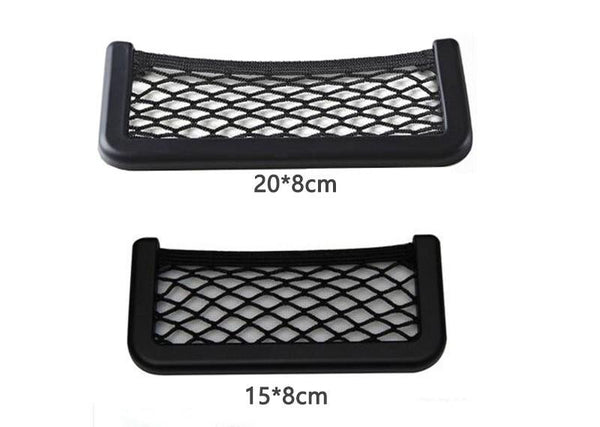 Self-adhesive storage compartment net for the car