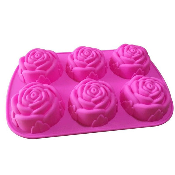 Ice cube mold in rose flower look (6 pieces)
