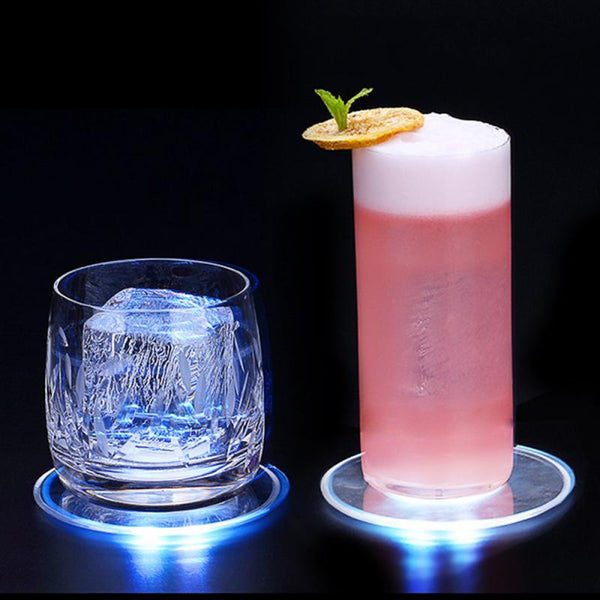 LED coasters for glowing cocktails