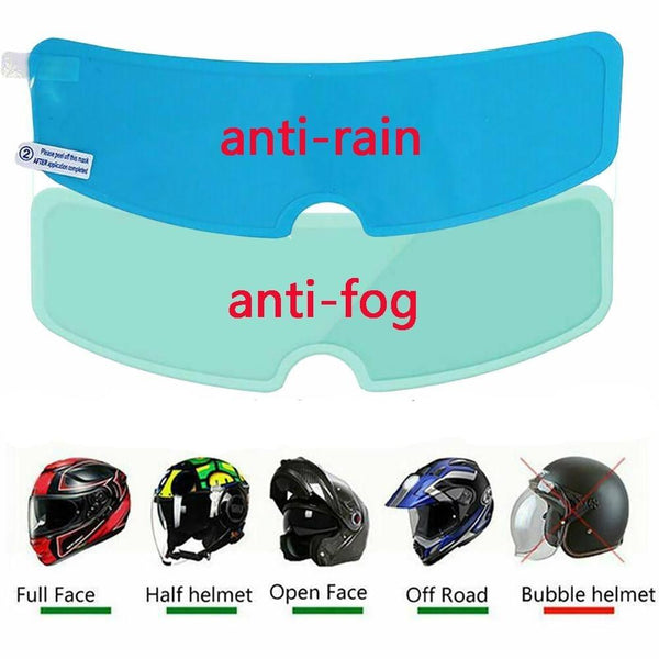 Motorcycle helmet anti-fog & water-repellent visibility sticker