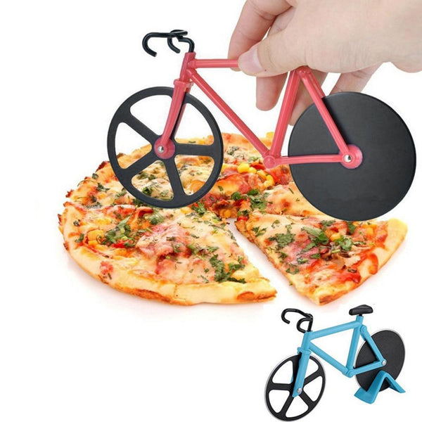 Practical bicycle pizza cutter