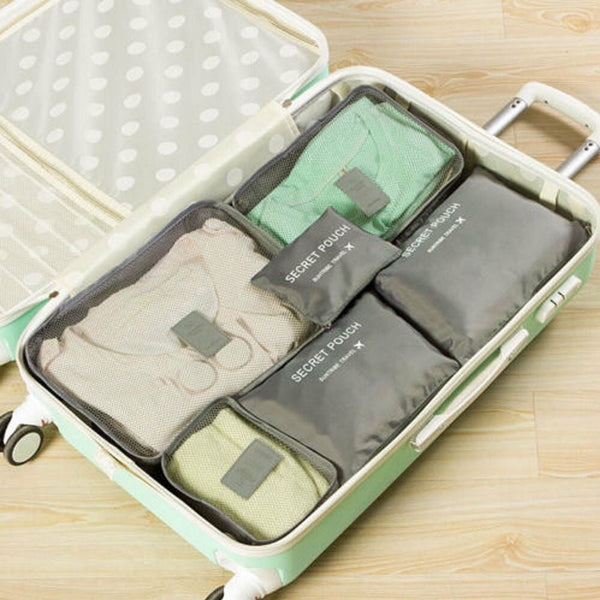 Suitcase Organizer Luggage Packing Cubes Inner Pockets (Pack of 6)