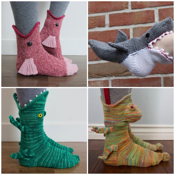 Funny knitted animal socks