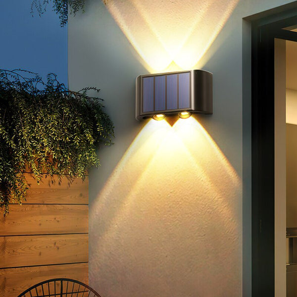 Waterproof outdoor LED solar wall light