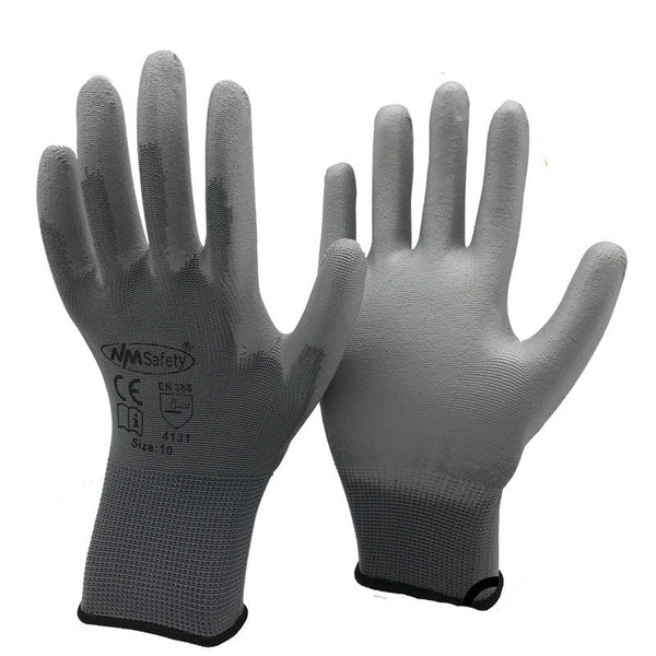 12 pairs of PU assembly work gloves