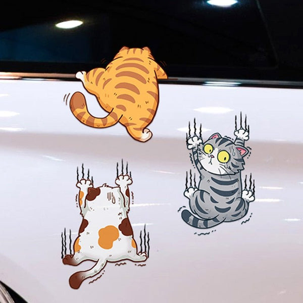 Cute Cats Cartoon Car Stickers (Set of 3)
