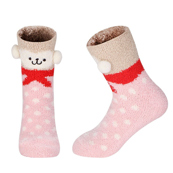Fluffy fleece animal socks