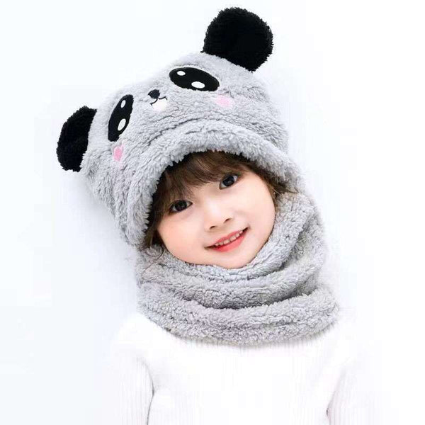 Bear children's hat with scarf and ears