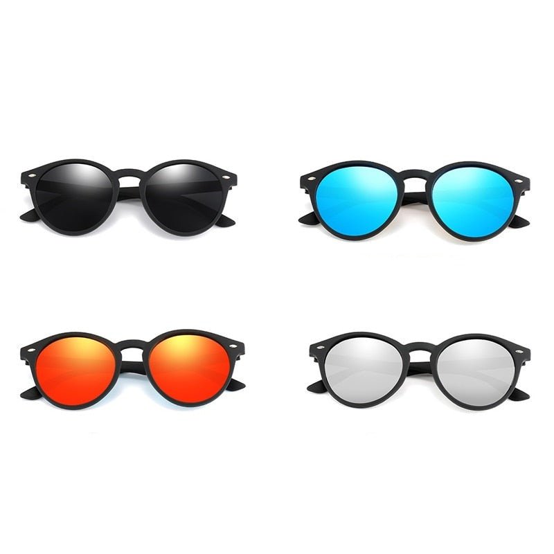 Fashionable men's sunglasses with round lenses