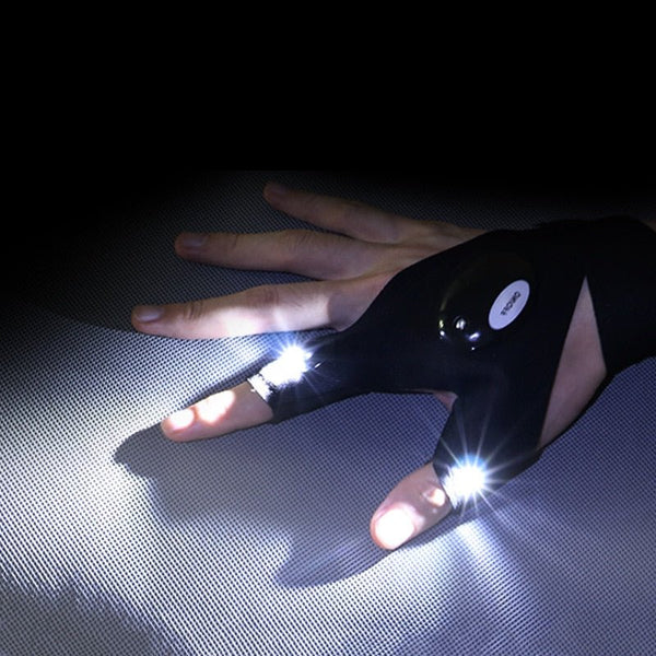 Waterproof LED flashlight gloves