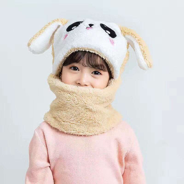Bear children's hat with scarf and ears