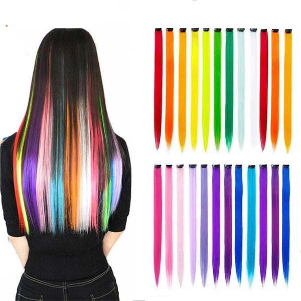 Colorful clip hair extension hair extension strands