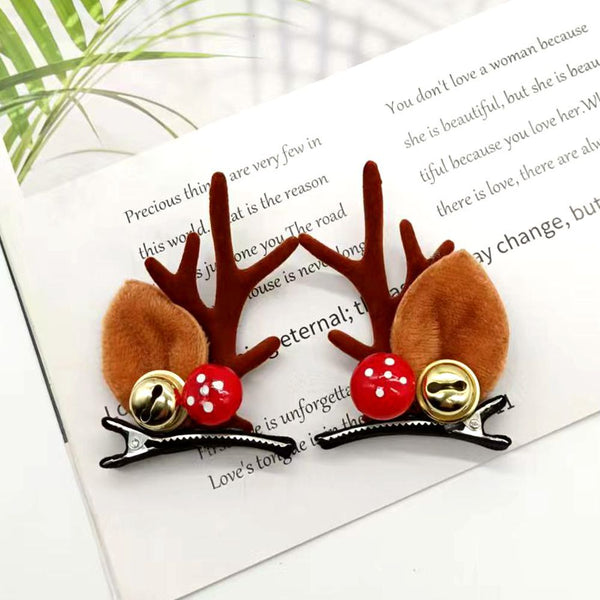 Christmas reindeer antler hair pins