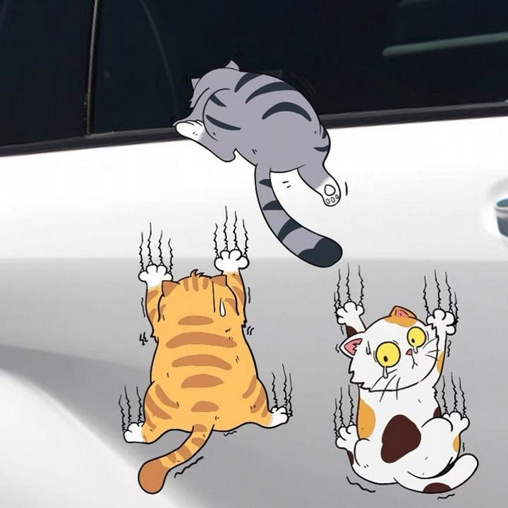 Niedliche Katzen Cartoon Auto Aufkleber (3er Set) –