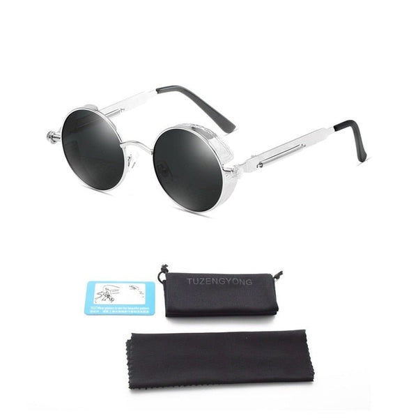 High quality round steampunk sunglasses