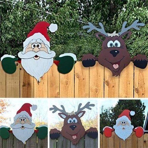 Christmas decoration for the garden fence