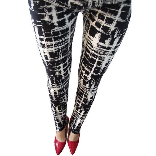  Abstract grid Print Leggings mit Muster