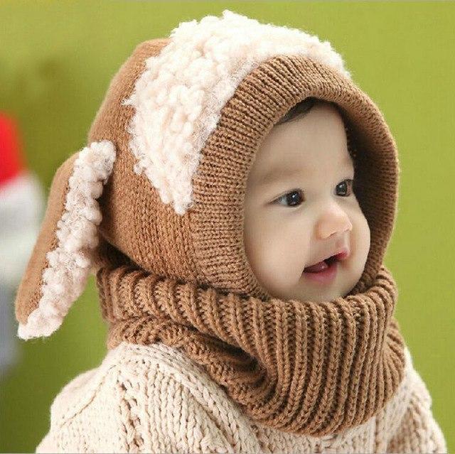  Braun Kombination Kinder Wollmütze + Schal
