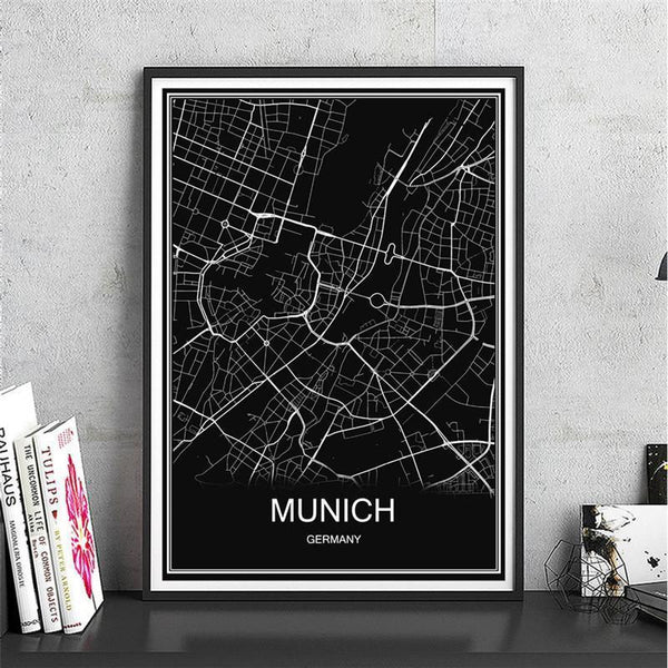  City Map München Öl Painting