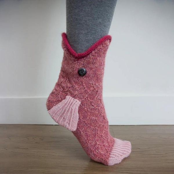 Funny knitted animal socks