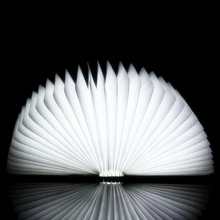  Kalt Weiß LED Buch Lampe aus Walnussholz