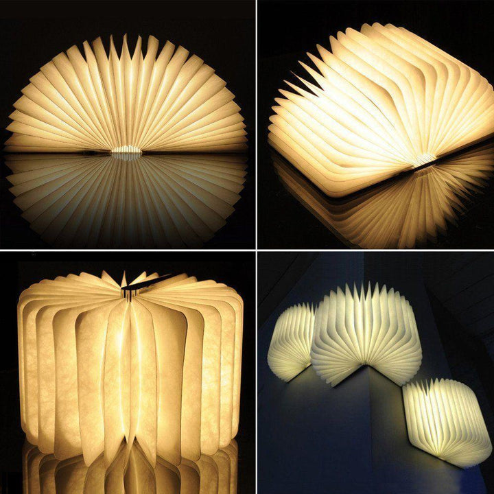  LED Buch Lampe aus Walnussholz