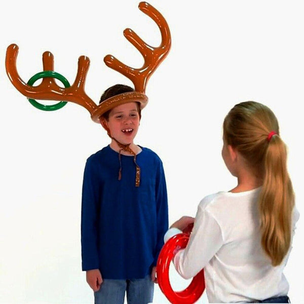 Inflatable Christmas reindeer antlers to throw rings