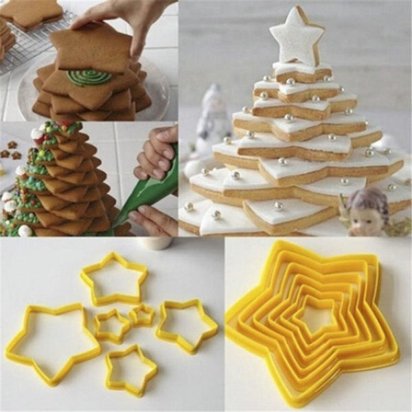 3D Biscuit Christmas Tree Cookie Cutter Set