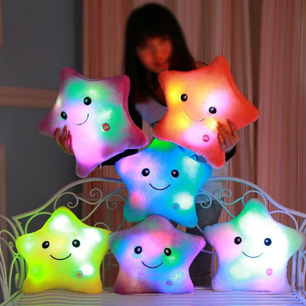 Luminous star LED plush pillow