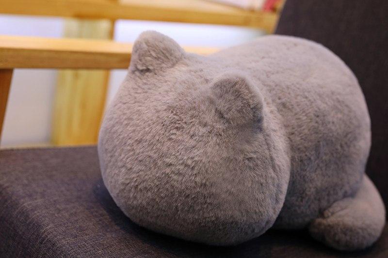 Soft cat cuddly pillow in the shape of a cat