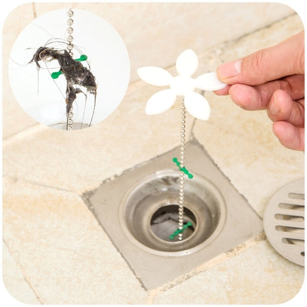 Hair catcher chain for the drain (2 pieces)